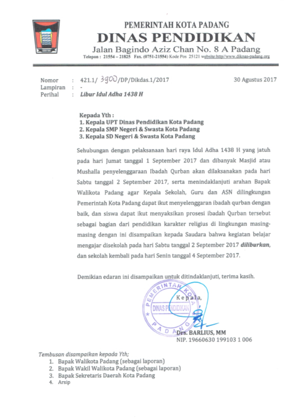 Berita Dinas Pendidikan Kota Padang